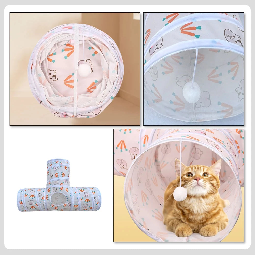 Cat Tunnel Tube Pet Hideaway Play Tent for Cats I230