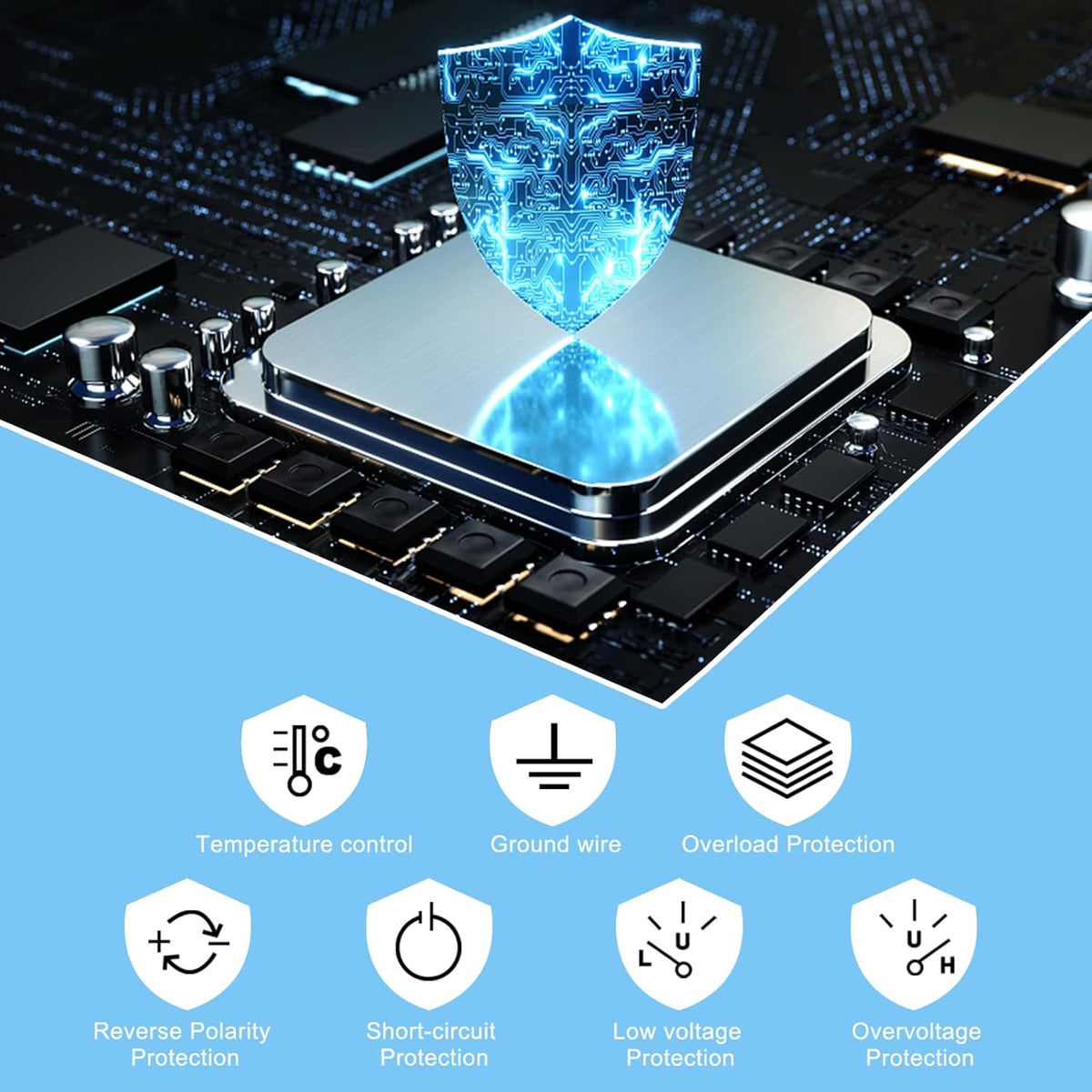 2000 Watt Pure Sine Wave Power Inverter 12V DC to 110V AC with 4 AC Outlets and USB Port C7866