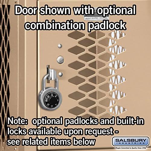 Vented Metal Locker, Six Tier, Tan D58314