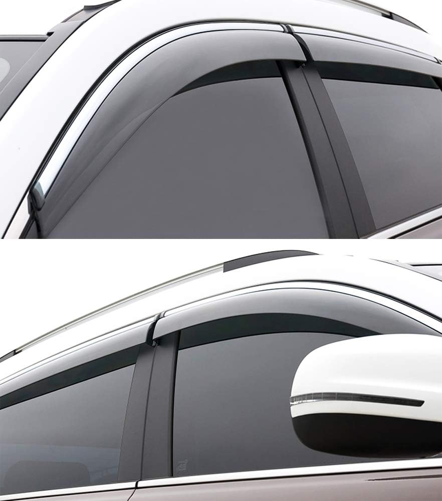 Car Window Visor Vent Shade Deflector Sun/Rain/Fog Guards Pack of 2 A850