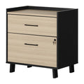 Soft Elm and Matte Black 2-Drawer File Cabinet D488815