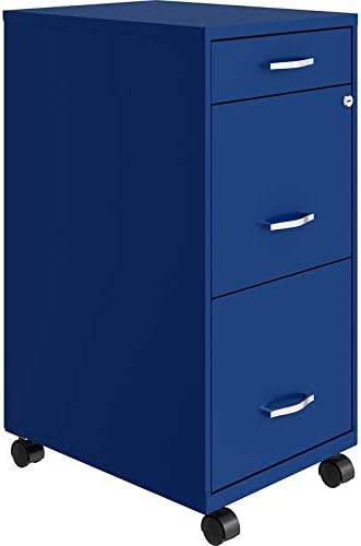 White 3 Drawer Metal Mobile File Cabinet with Lock G324