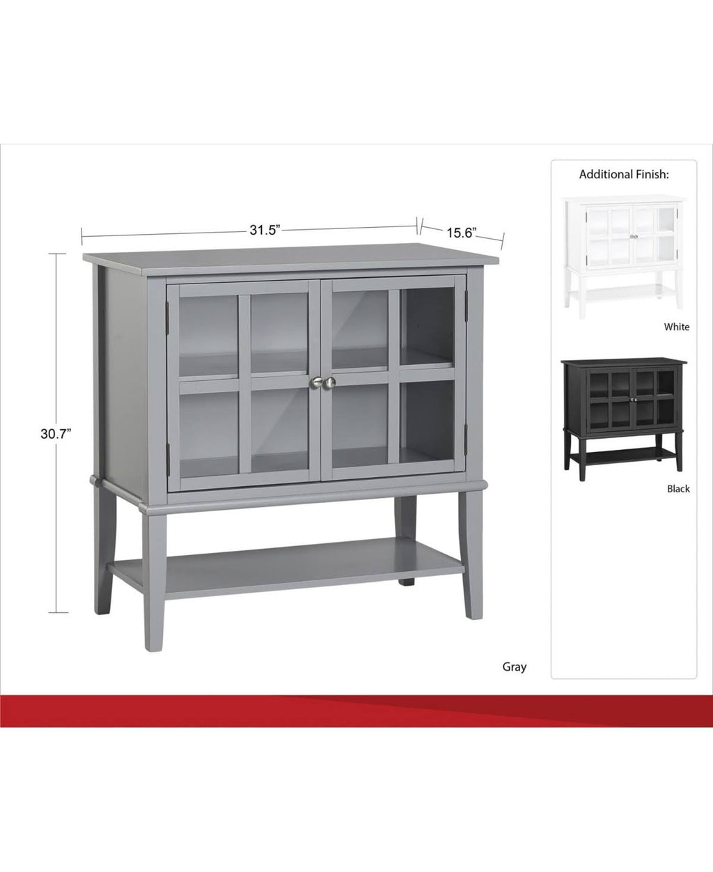 2-Door Storage Cabinet in White U816