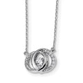 Sterling Silver Platinum-plated Swarovski Cubic Zirconia Necklace with Two 1-inch Extension N217