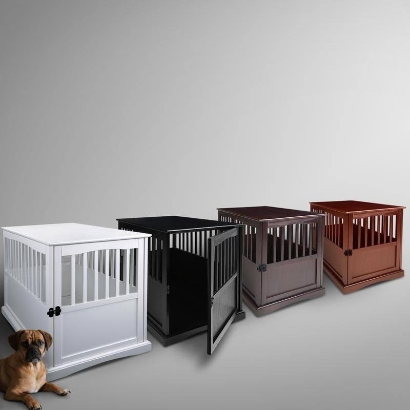Walnut Pet Crate End Table Z31946