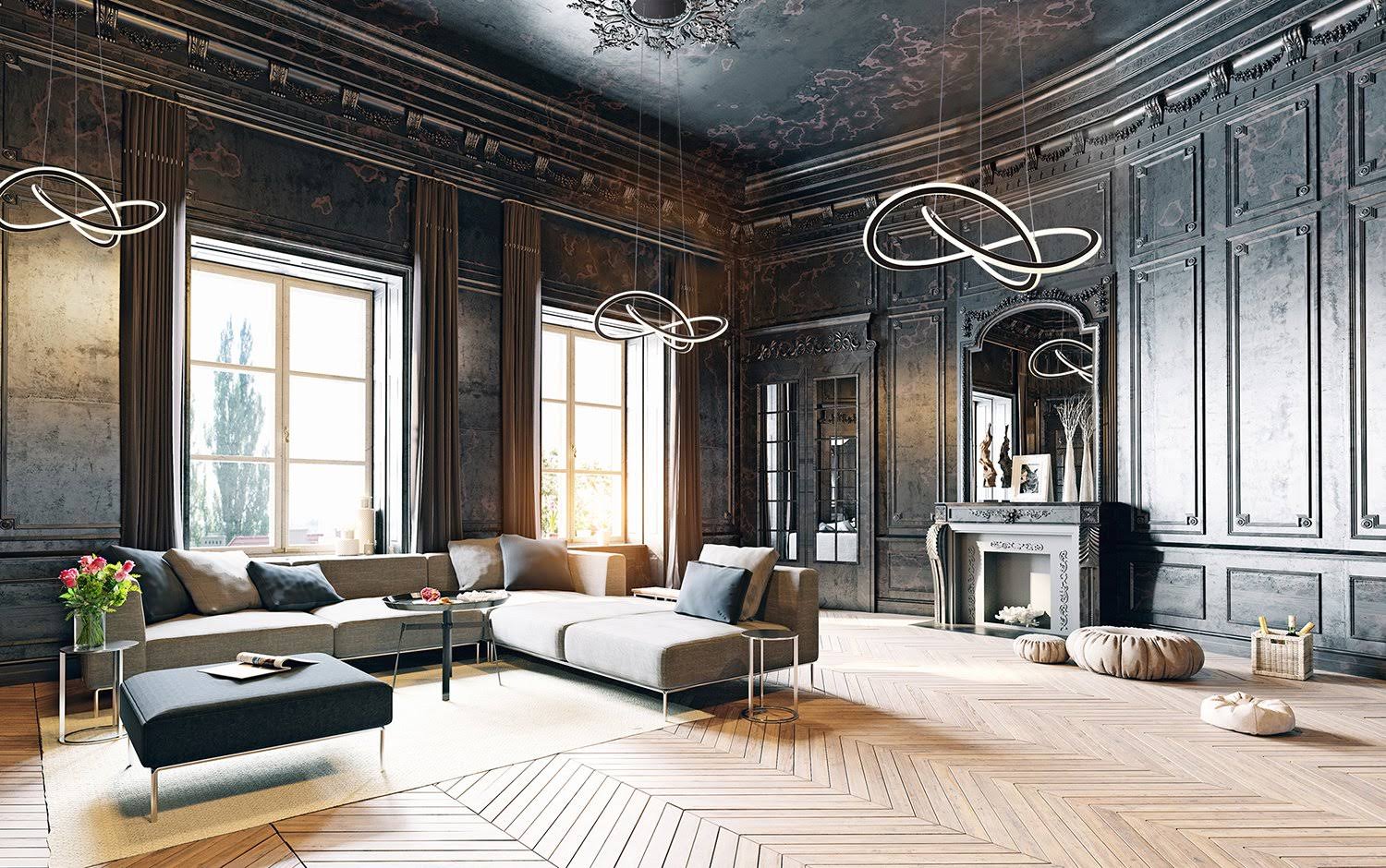 Black LED Chandelier F460