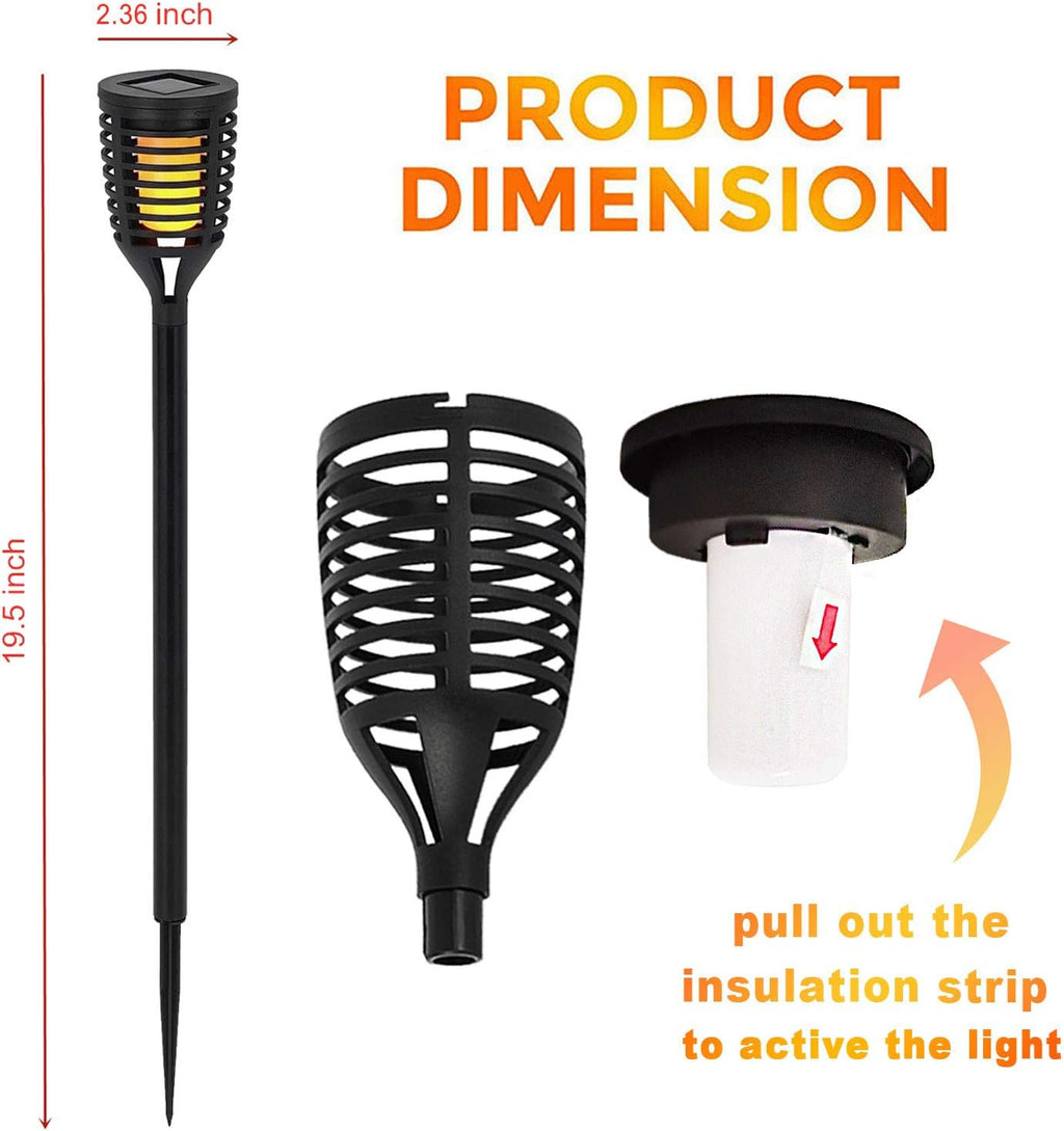 18PK Mini Solar Tiki Torches With Dancing Flickering Flame O503695