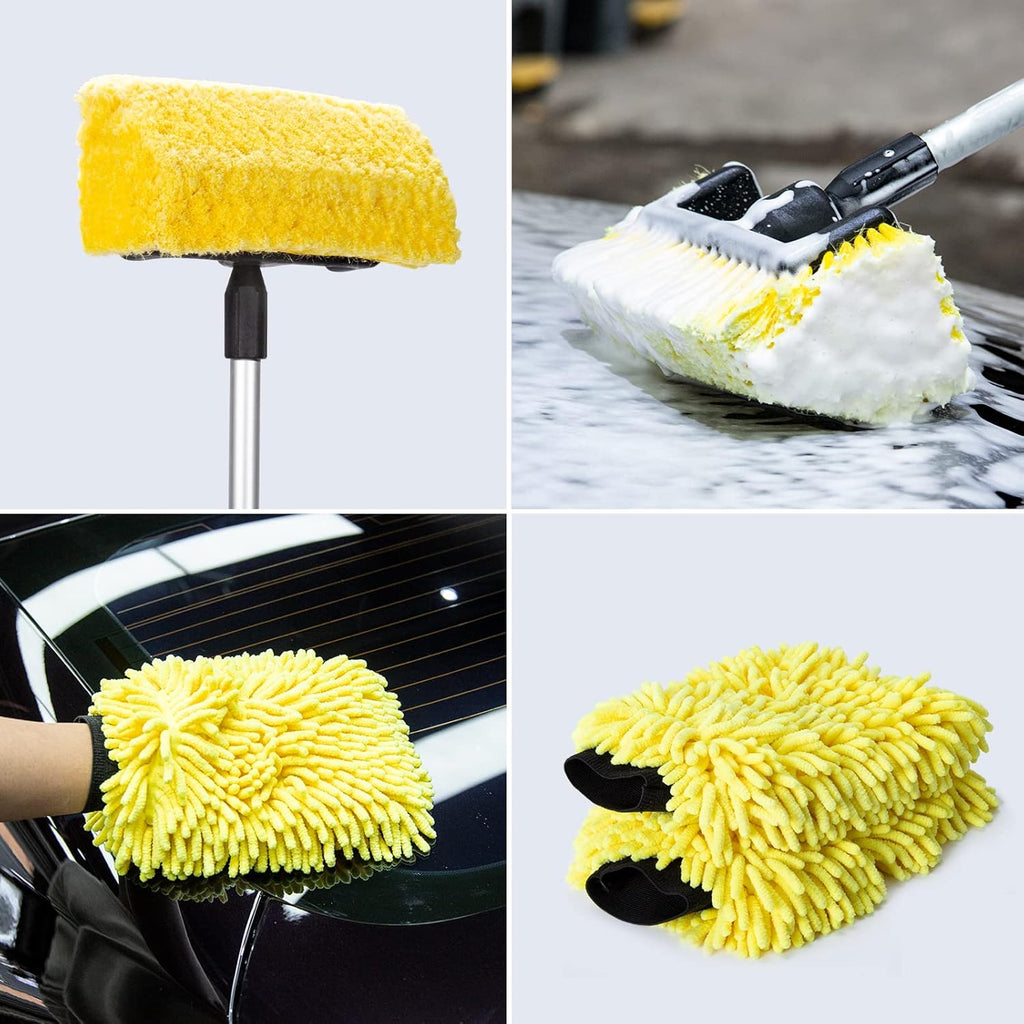 5 in 1 Car Wash Brush with 56 - Inch Aluminum Handle M7009
