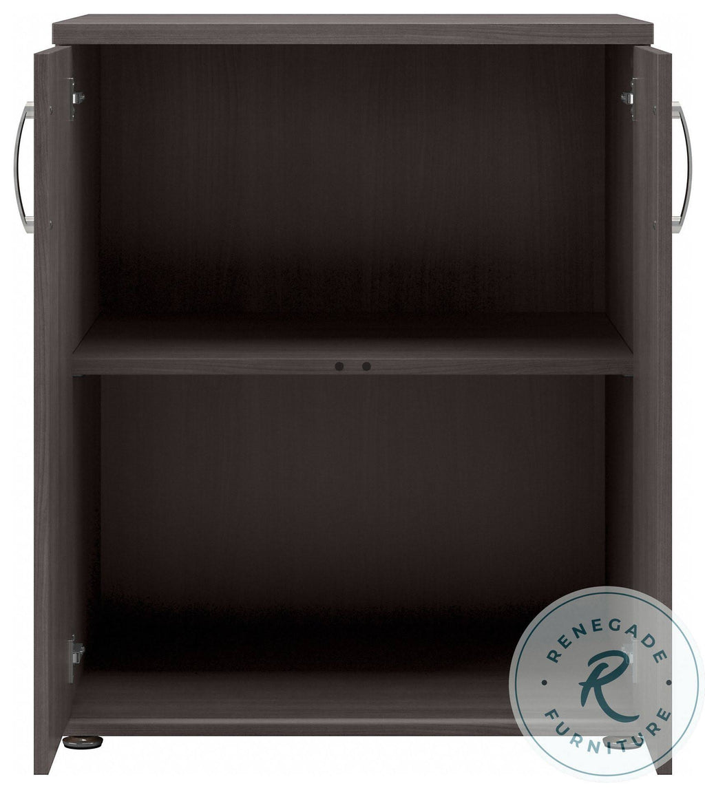 Storm Gray Floor Storage Cabinet with Doors and Shelves K62222