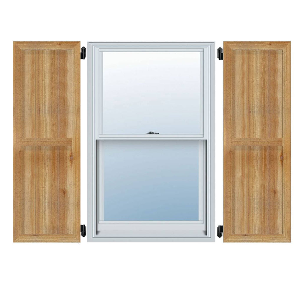 Framed Board-n-Batten Shutters, Rough Sawn Western Red Cedar (Per Pair) O70608