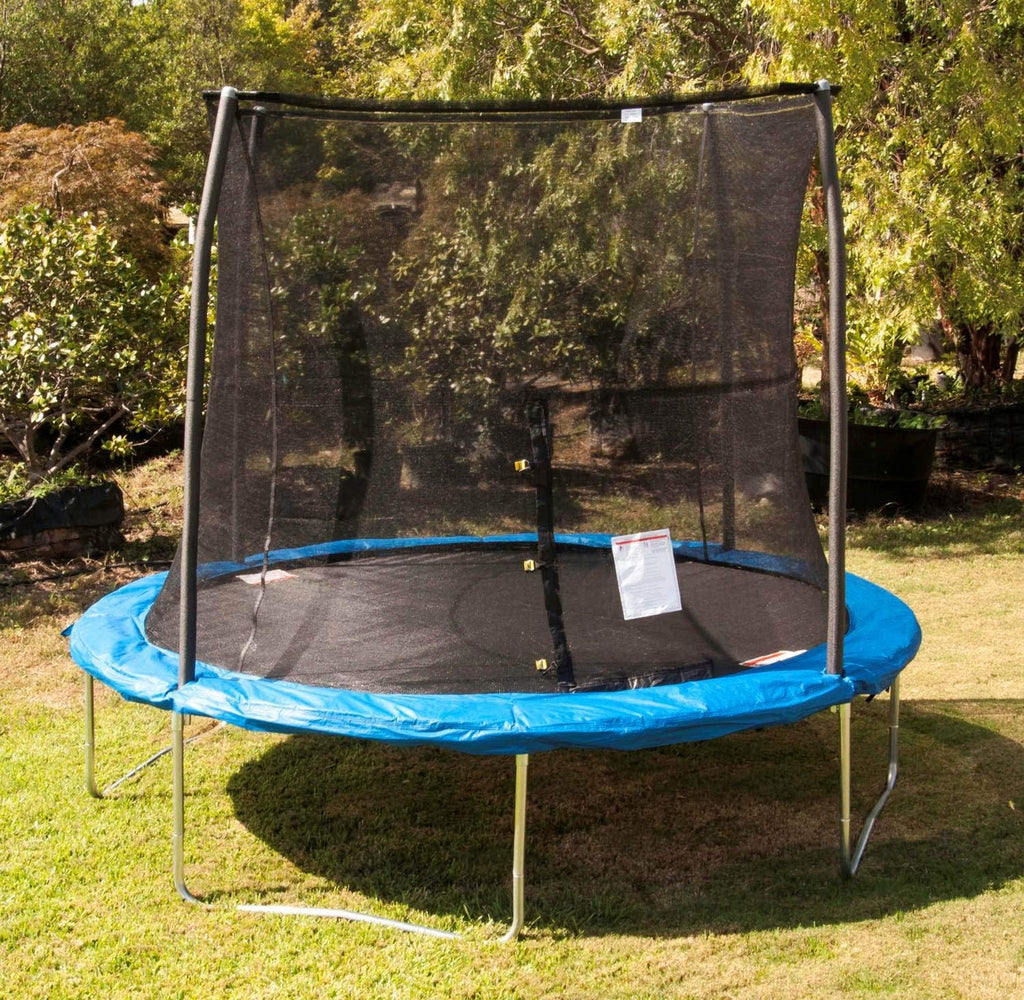 Blue 10 Foot Outdoor Trampoline with Safety Net Enclosure S700