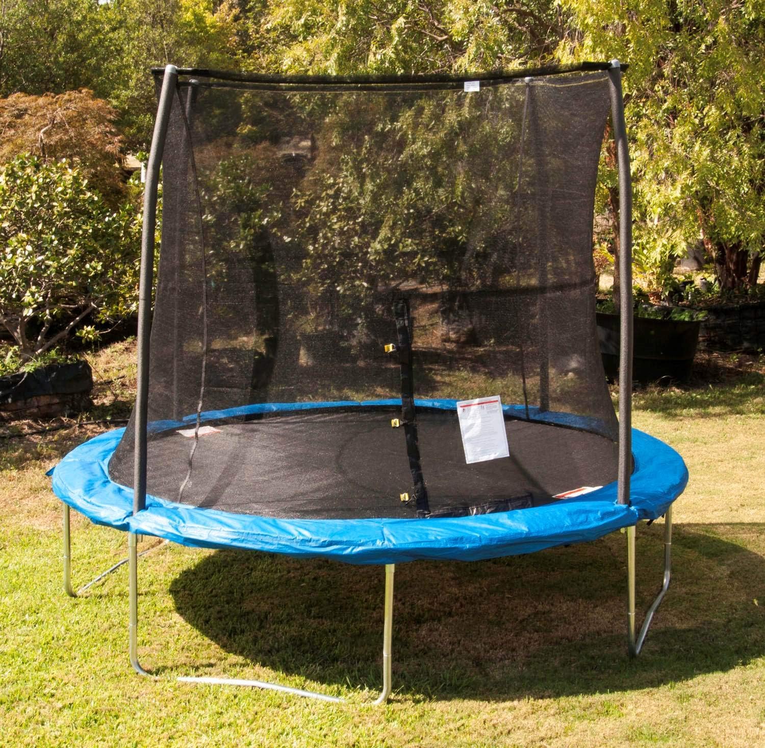 Blue 10 Foot Outdoor Trampoline with Safety Net Enclosure S700
