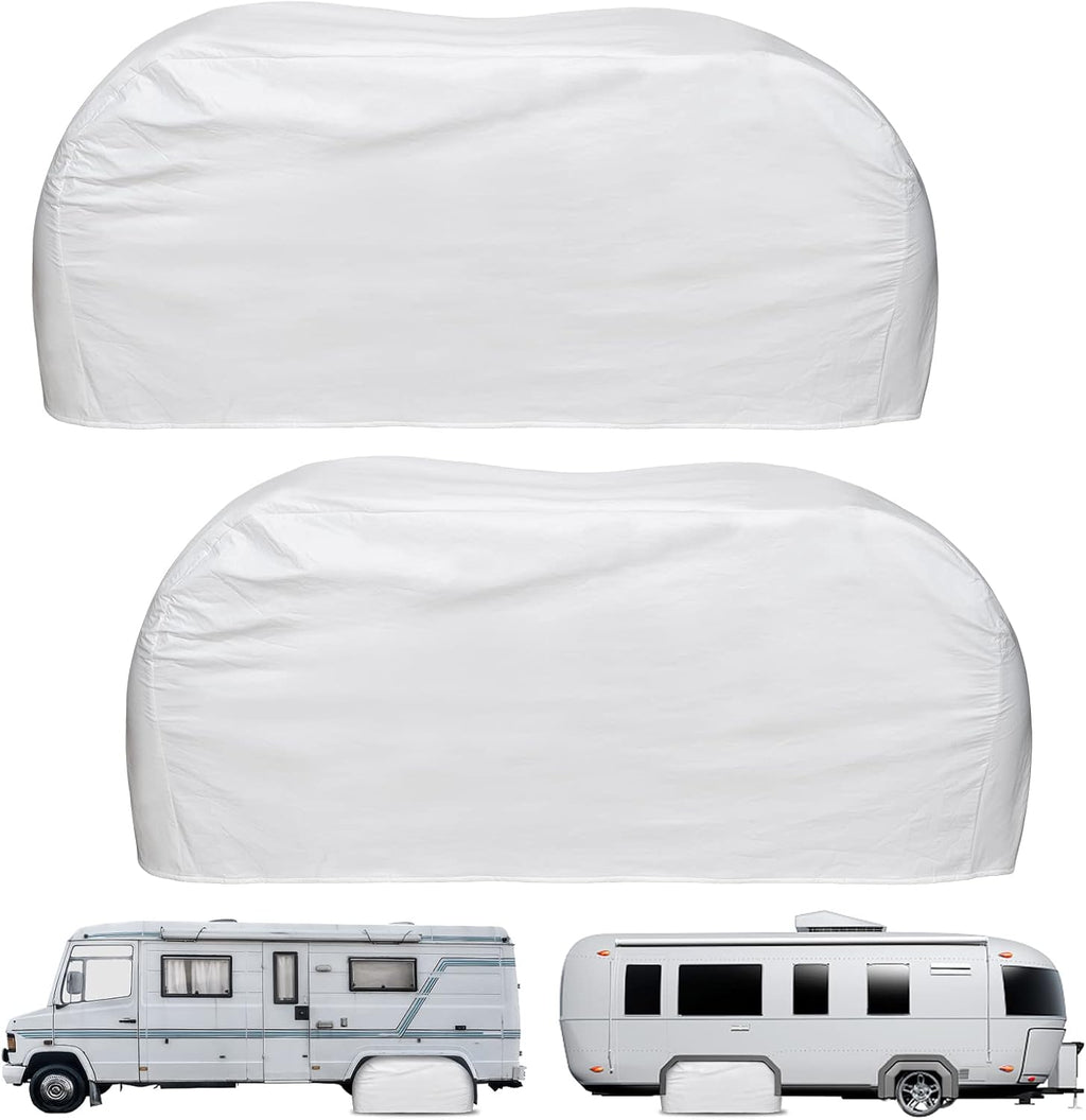 2 Pcs Waterproof Double Wheel Cover for RV Trailer Tires 30" to 32" Black D32413