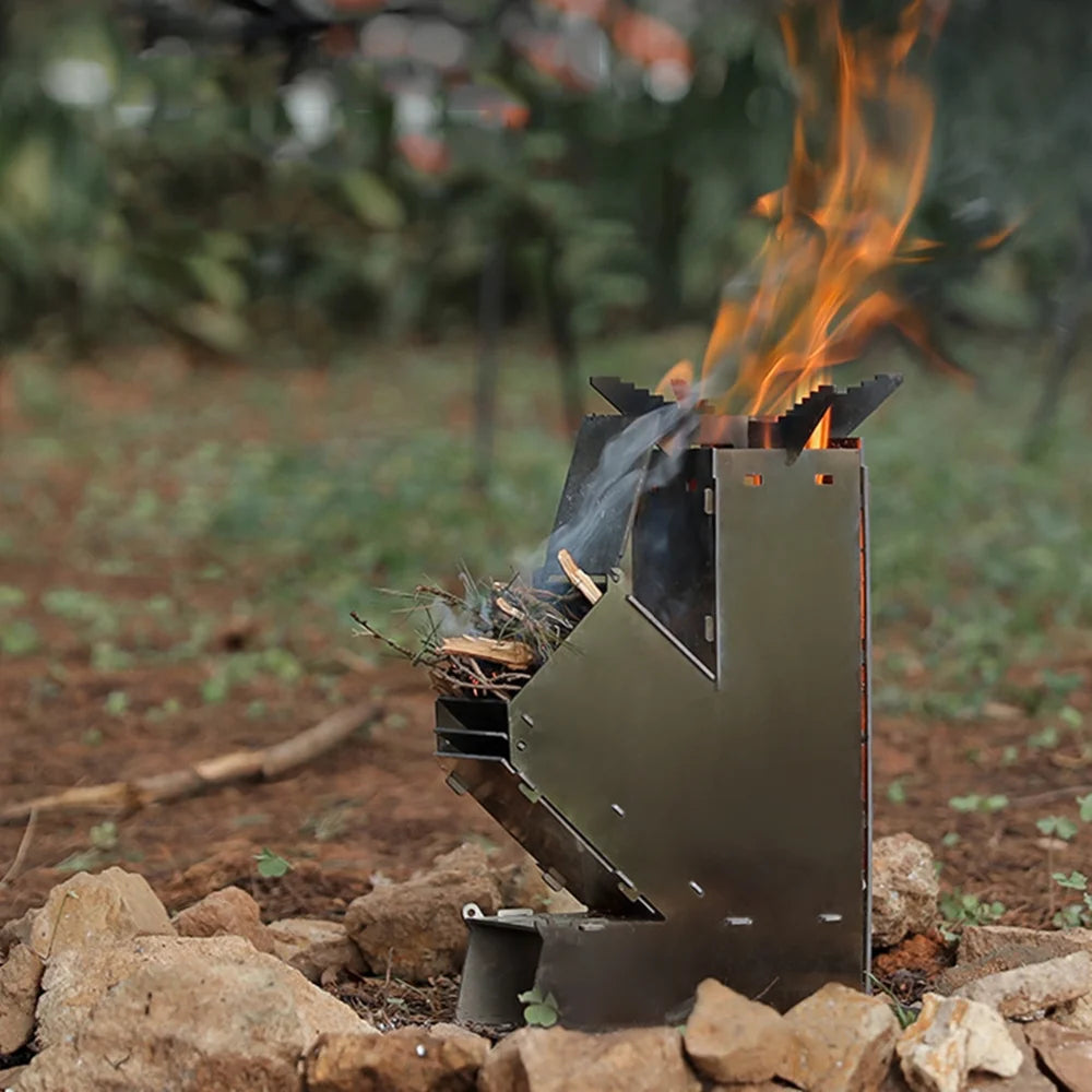 Collapsible Stainless Steel Wood Burning Stove F238