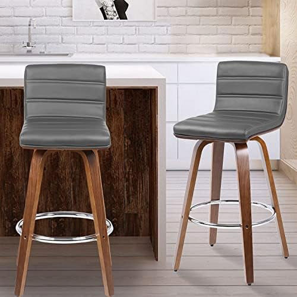 Swivel Stool with Back Set of 2 PU Leather Counter Height Stool X662