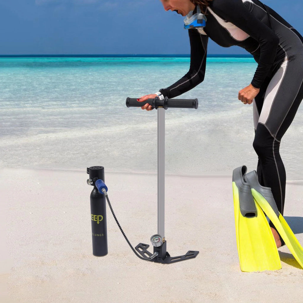 Mini Scuba Diving Case Kit 0.5L Oxygen Tank Pump Equipment C475