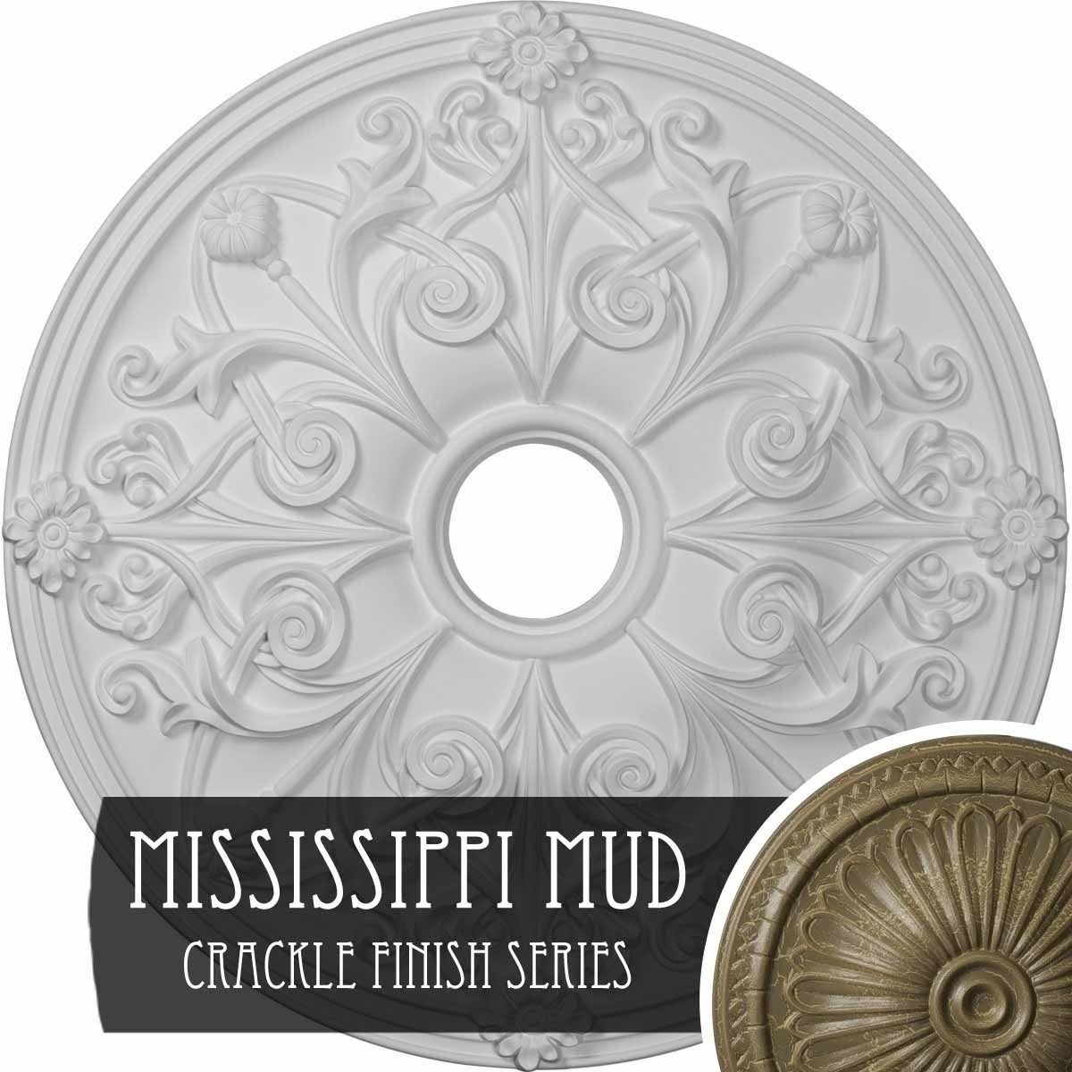 23 5/8x22OD x 3 7/8x22ID x 2 1/8x22P Hand-Painted Ceiling Medallion D71307