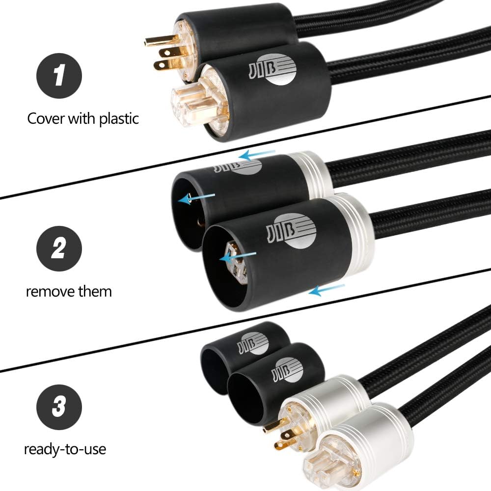 4N OFC HiFi Power Cord, Male to Female Power Cable, US Plug, 5ft P42063