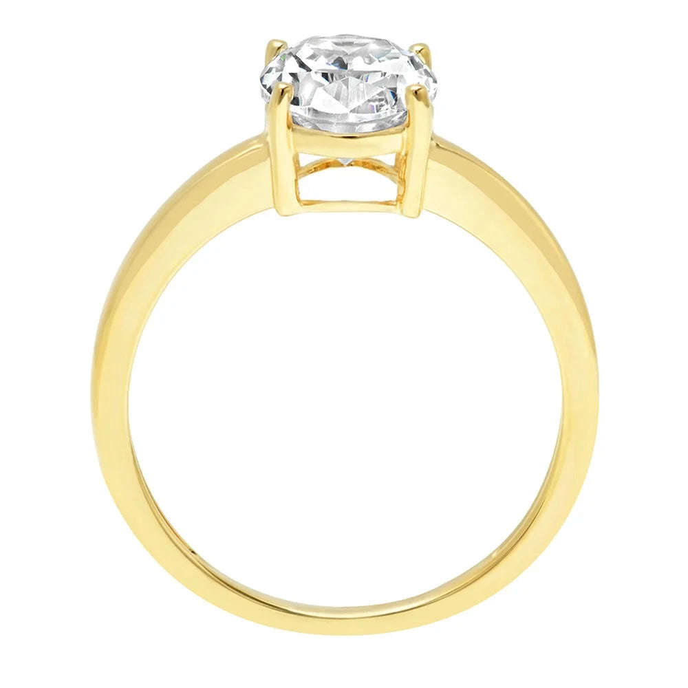 14K Yellow Gold Solitaire Engagement Ring size 7.5 C242778