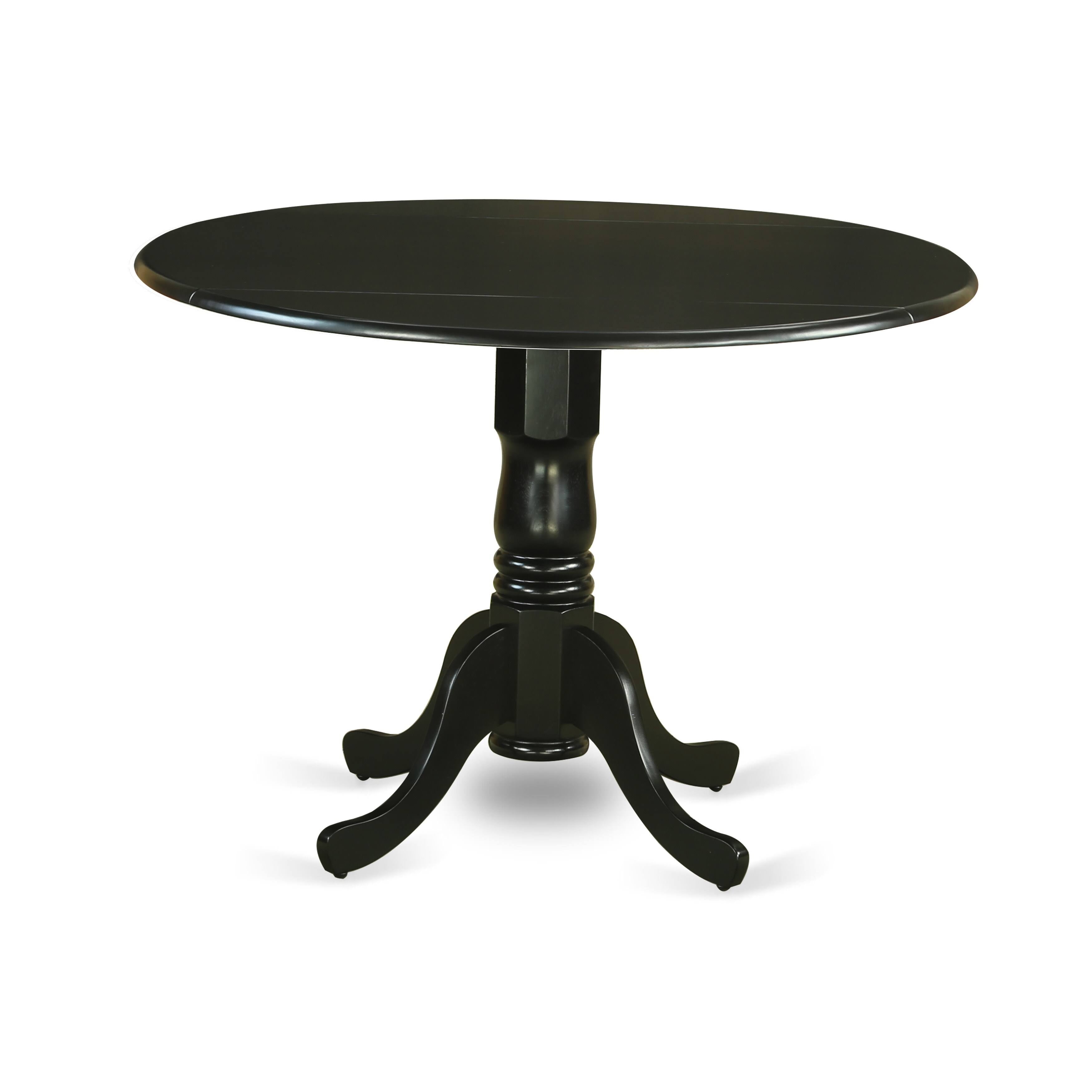 5pc Round Dining Table with Two Drop Leaves and Four Wood Seat Chairs Z83879
