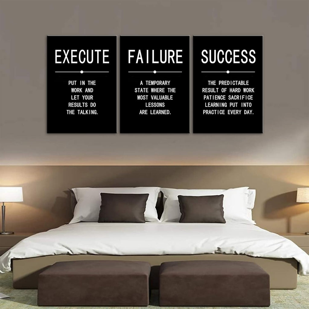 3 Pieces Black Framed Canvas Wall Art R715797