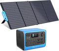EB55 Portable Power Station 537Wh 700W with PV200 200W Solar Panel LiFePo4 Battery Pack with 4 AC Outlets W669