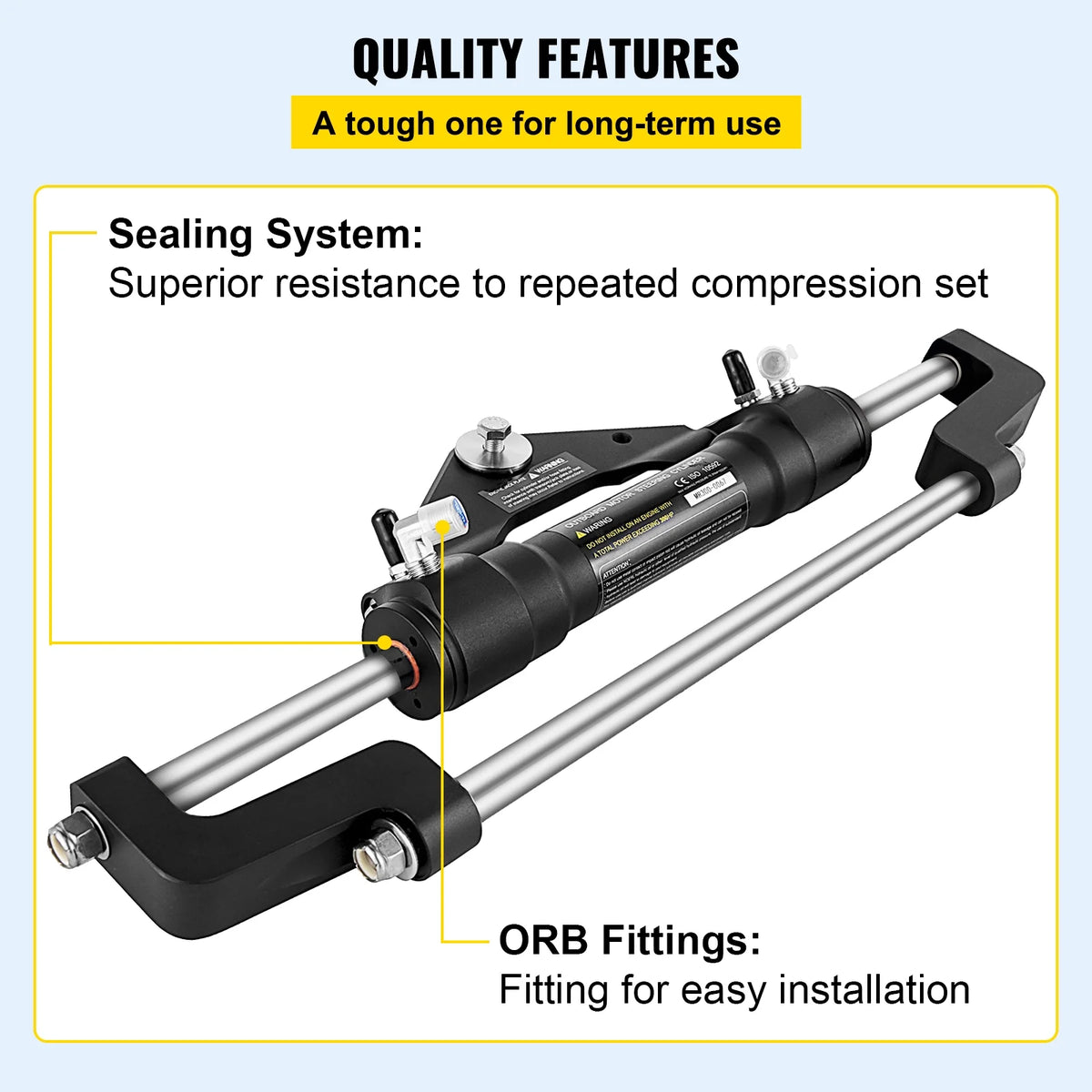 Hydraulic Steering Cylinder 300 HP Front Mount Outboard P58708