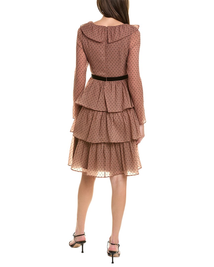 Beige Ruffle Tiered Midi Dress X742