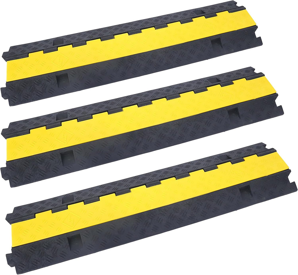 2 Channel Rubber Cable Ramp 3 Pack D502