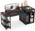 Black Extra Large Computer Desk with Storage Shelf I935