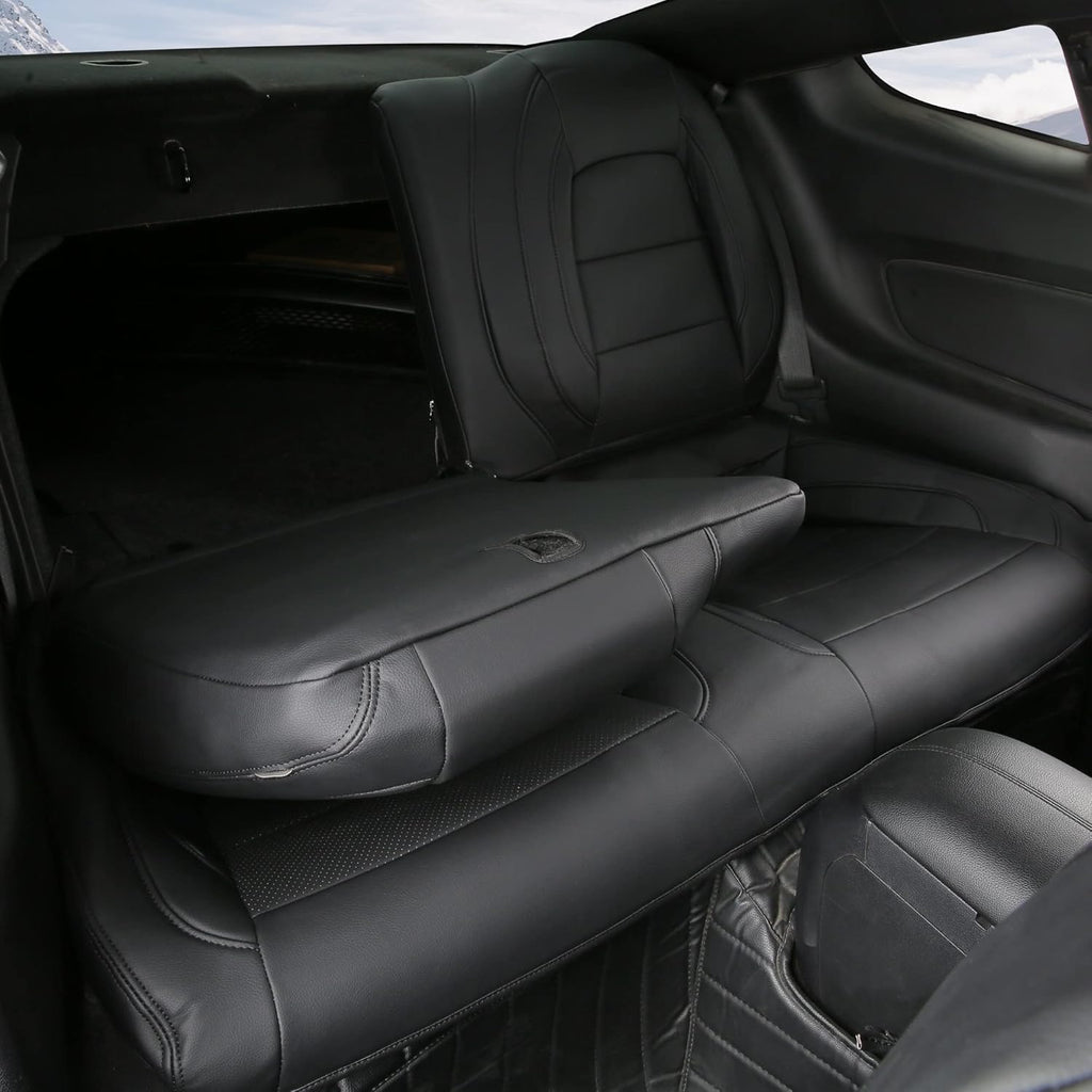 Black Faux Leather Car Seat Covers for Ford Mustang Coupe K6155