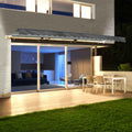 20' x 10' Gray Motorized Retractable Patio Awning with Remote Control M658
