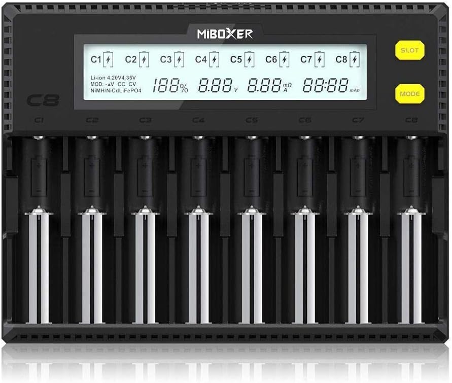 8-Bay Smart Battery Charger with LCD Display O6035