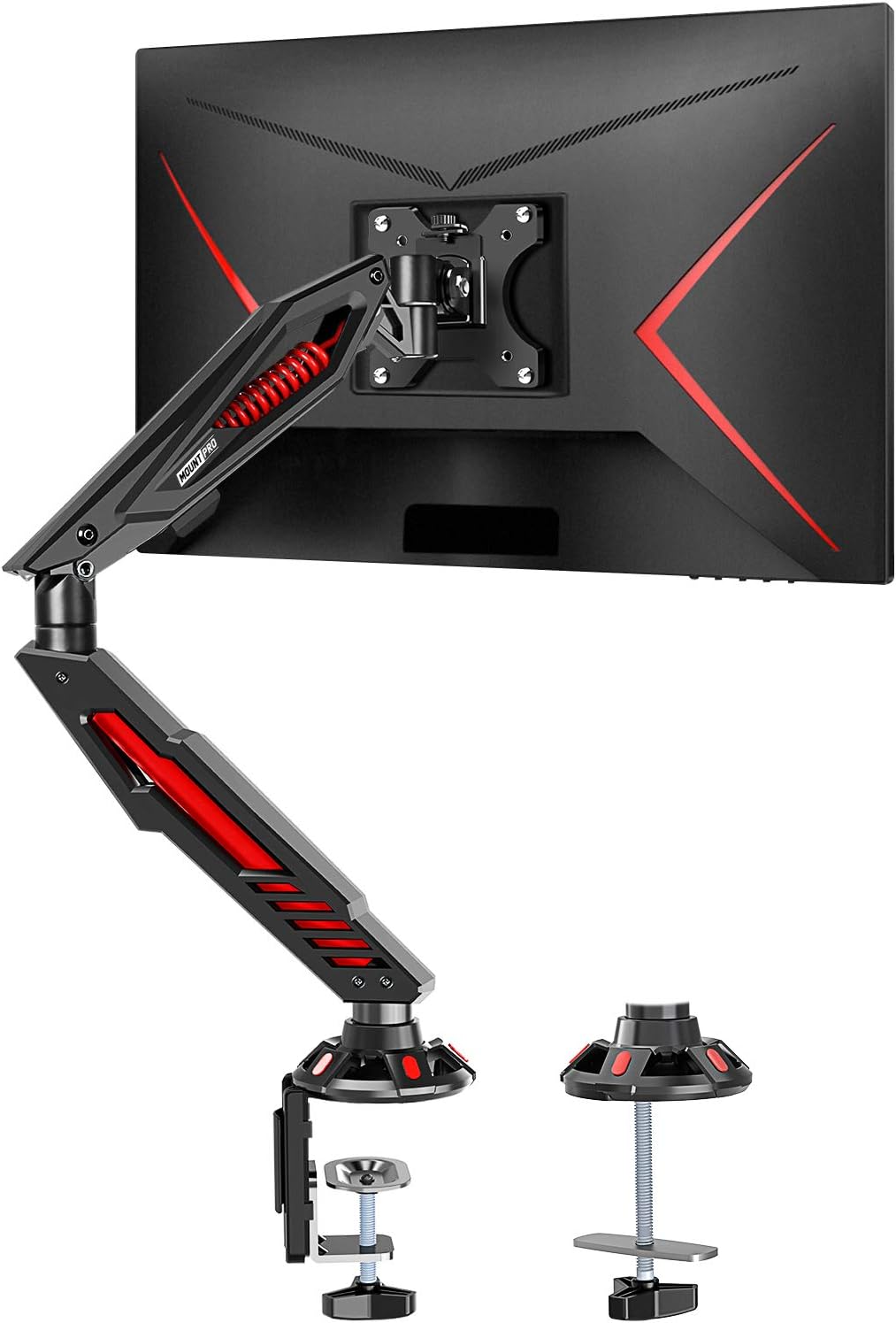 Single Gaming Monitor Stand with C Clamp and Grommet Mounting Base Y7454