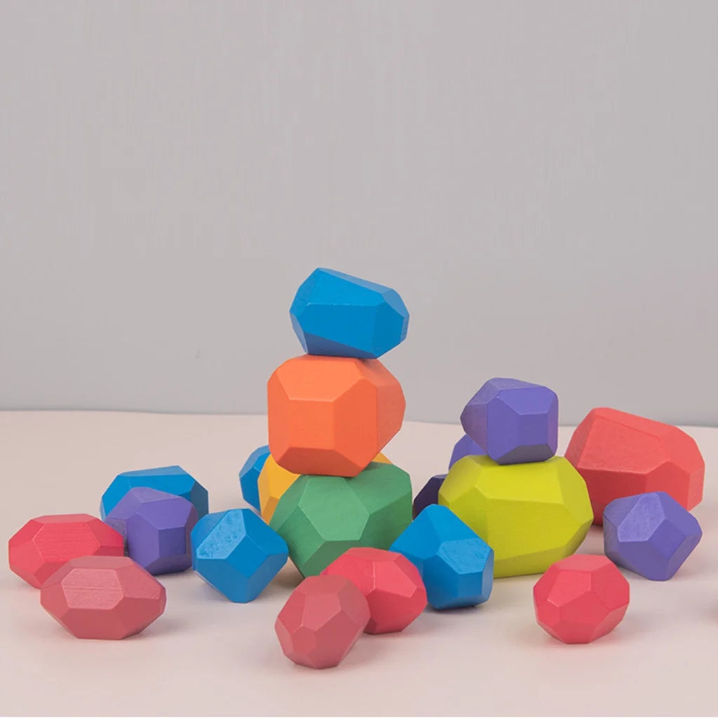 Wooden Stone Building Block Toy Stacking Game Toy M70845