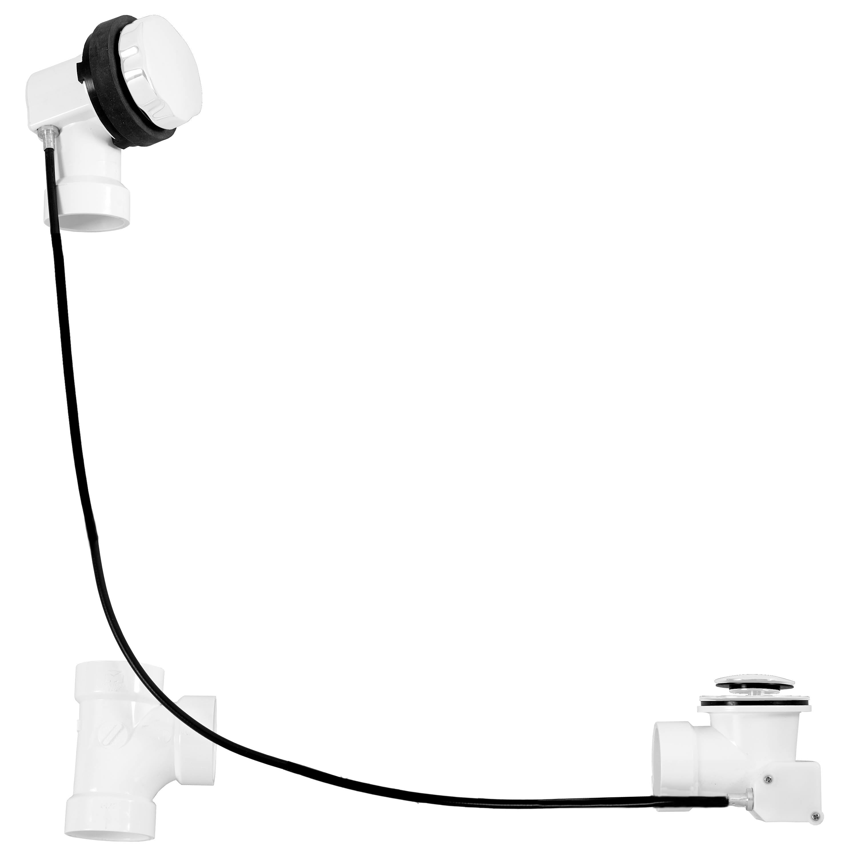 White PVC Cable Drive Bath Waste and Overflow C288