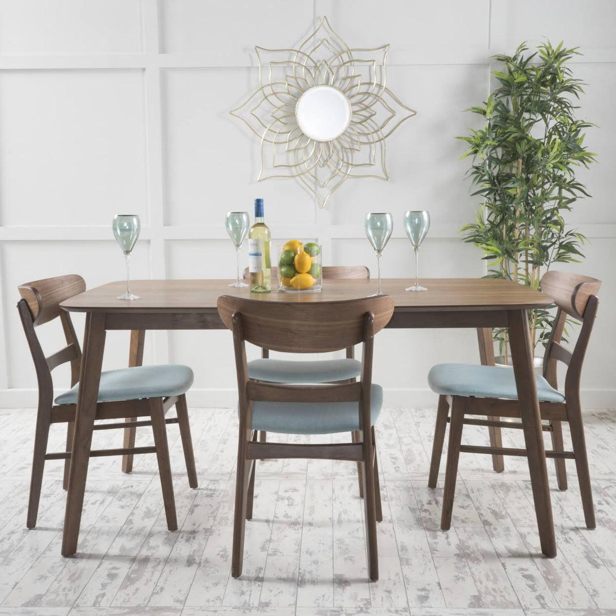 5 Piece Dining Set Natural Walnut L84699