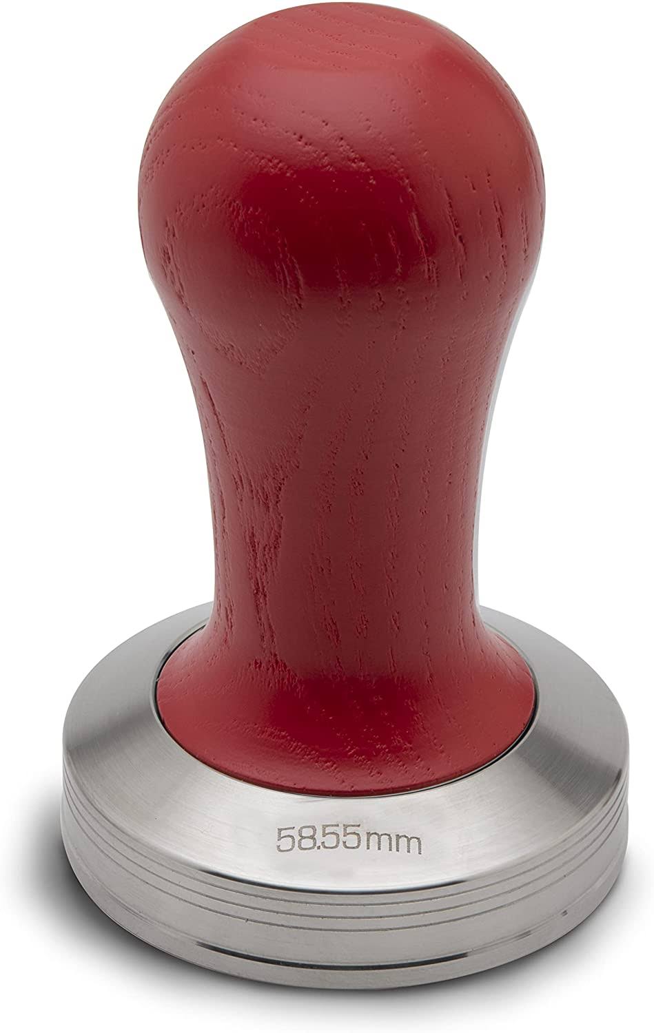 Red Wood Handle Stainless Steel Tamper F2946