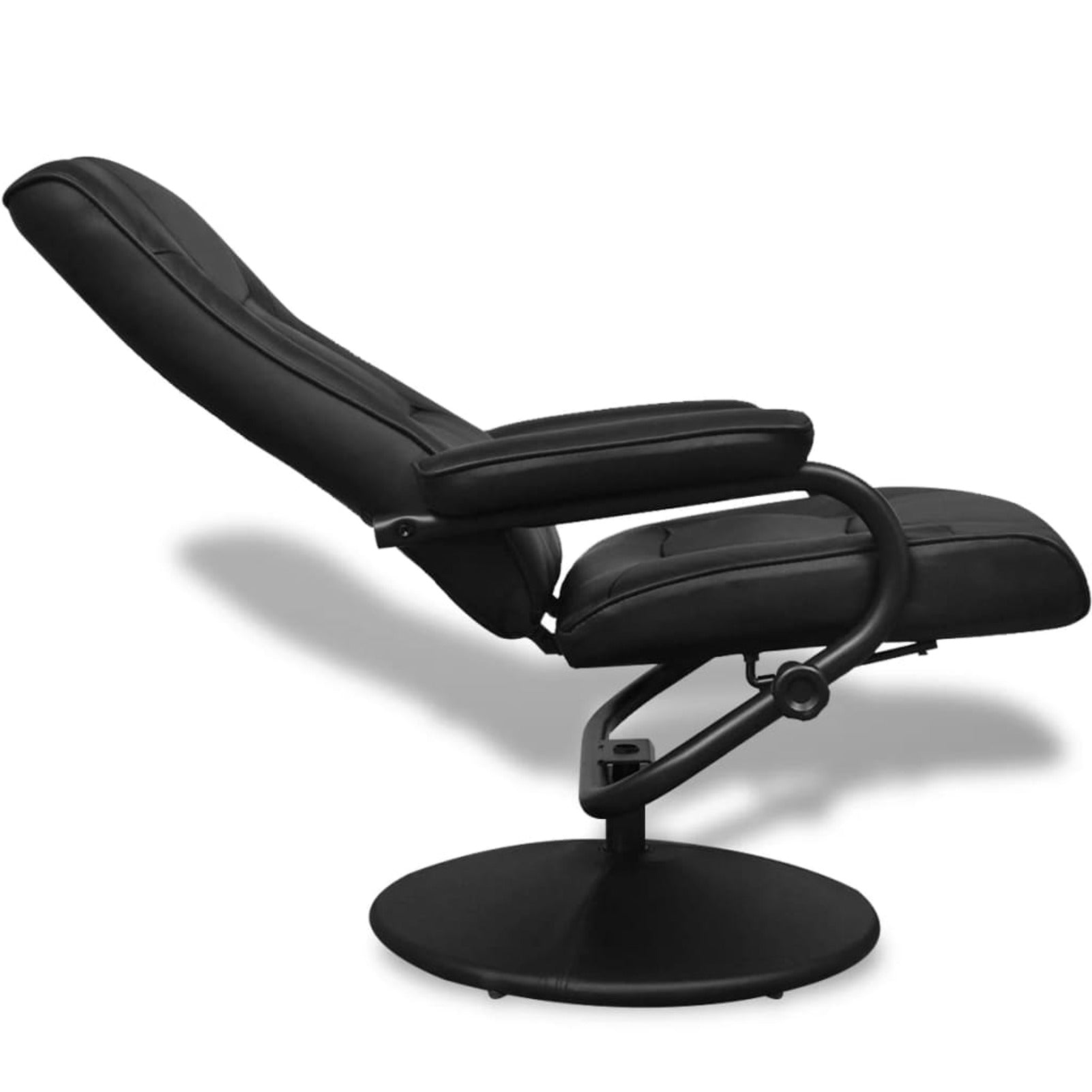 Black Faux Leather Adjustable Recliner Chair with Footstool G40635