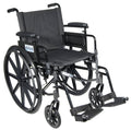 Lightweight Dual Axle Wheelchair with Adjustable Arms, Swing Away Footrests, 18x22 J284
