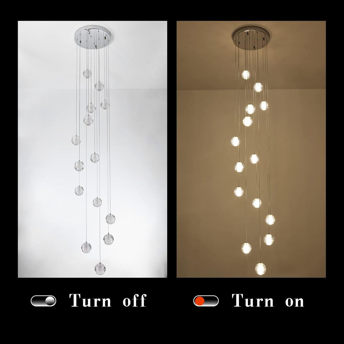 Crystal Chandelier 14-Lights H98.4 x W7.8 I177