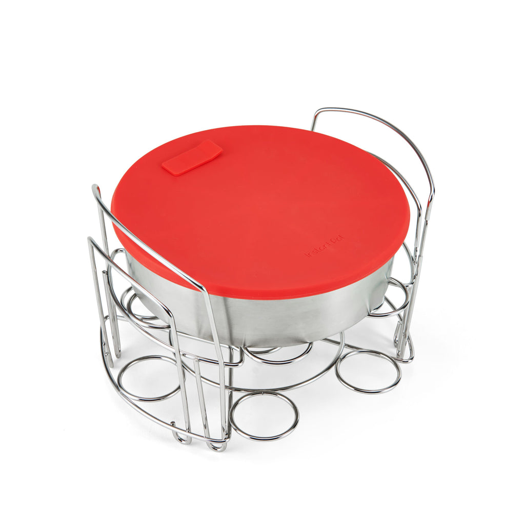 Stainless Steel Pan with Lid and Wire Egg Racks Set of 2 Z511027