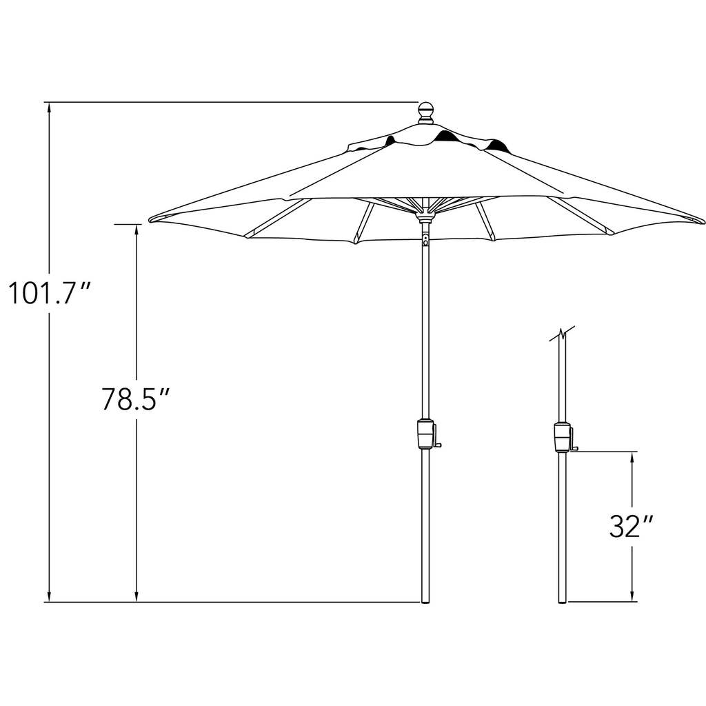 Forest Green Octagon Push Button Tilt Umbrella S604736