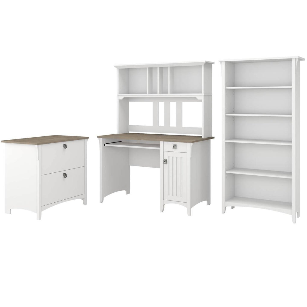 Mission Desk with Hutch, Lateral File Cabinet and 5 Shelf Bookcase Y219521