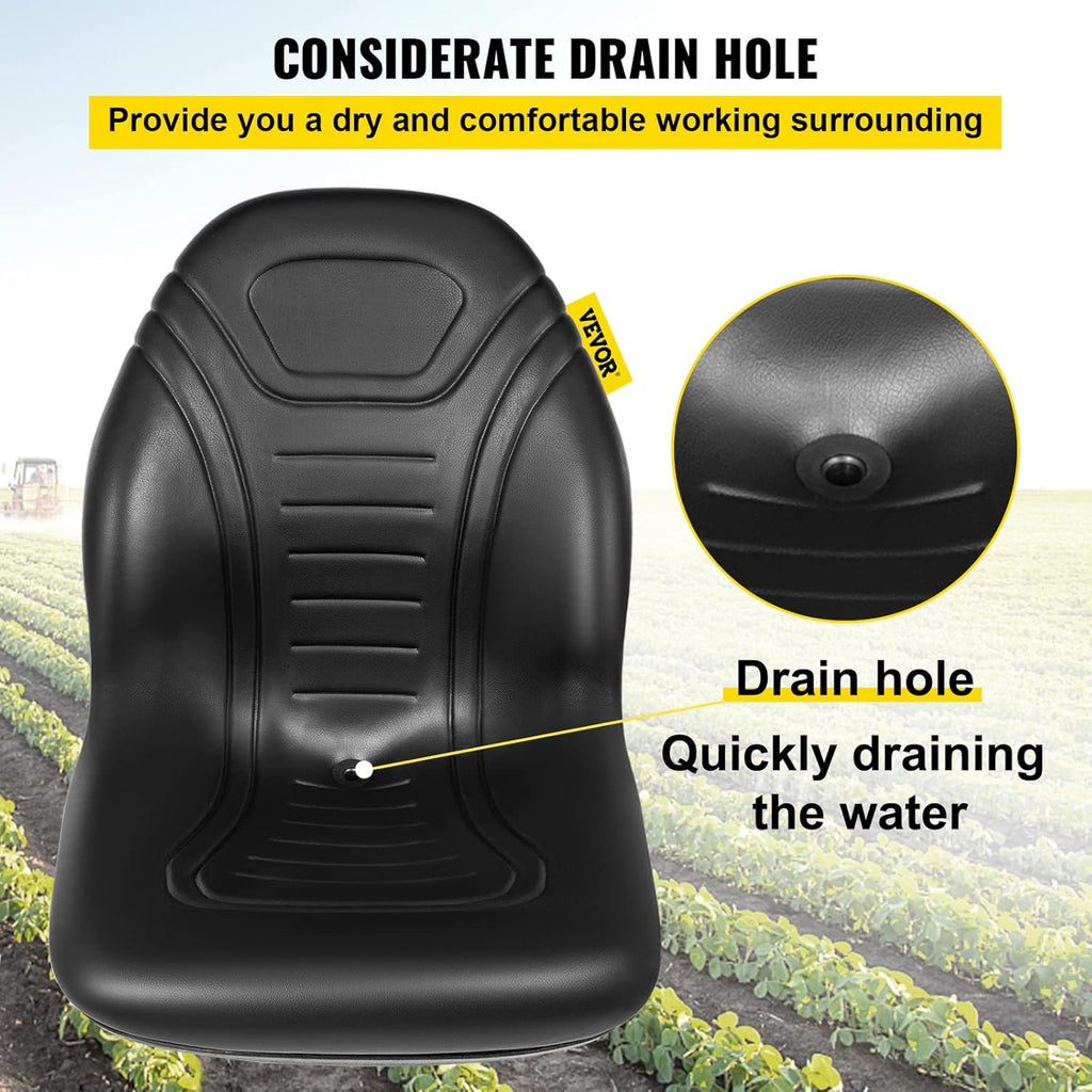 Black Vinyl High Back Tractor Seat Replacement 2 Pcs X6710