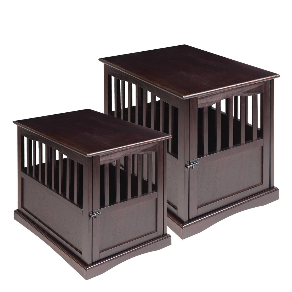 Walnut Pet Crate End Table Z31946