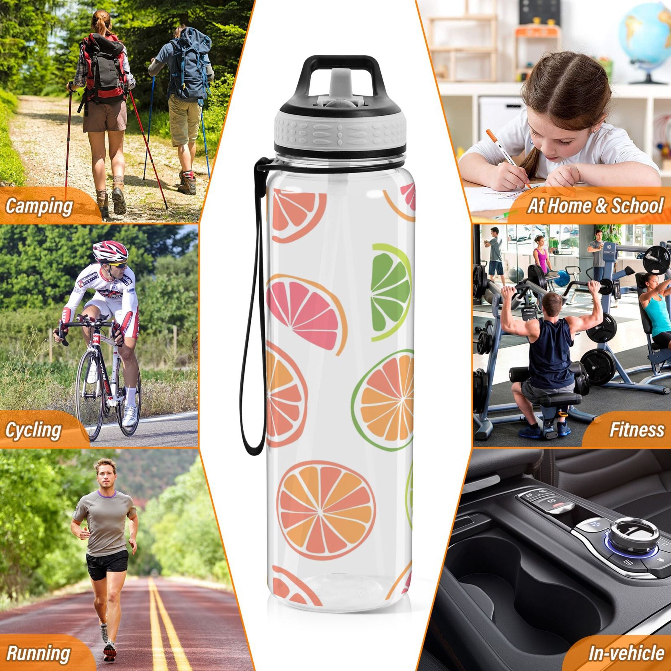 32oz Leakproof Tritan Sports Water Bottle with Straw M425097