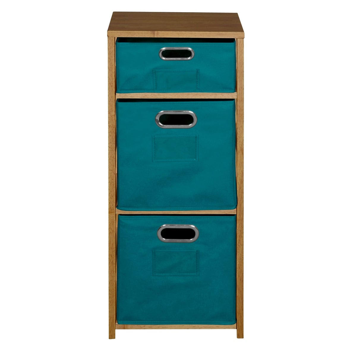 Square Folding Bookcase with Fabric Bins F49121