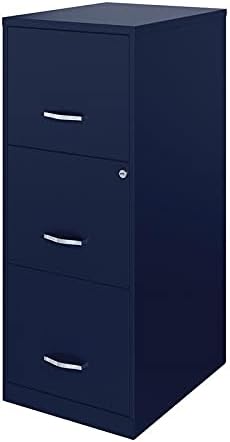 3 Drawer Metal Vertical File Cabinet with Lock in Navy D479