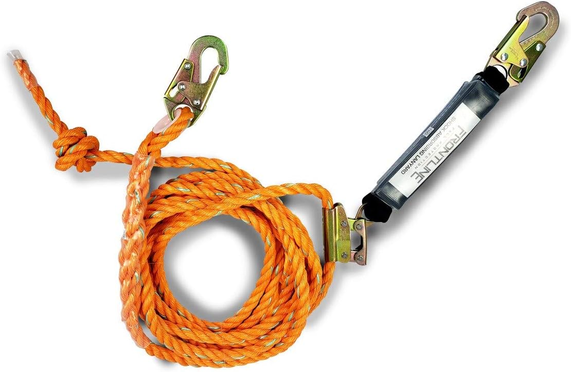 Roofers Kit with 50' Lifeline, Full Body Harness, Rope Grab, Roof Anchor B32299